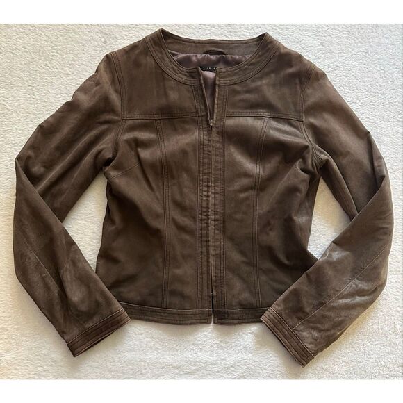 In suede - chocolate brown Y2K women’s jacket SIZE S - Picture 4 of 7